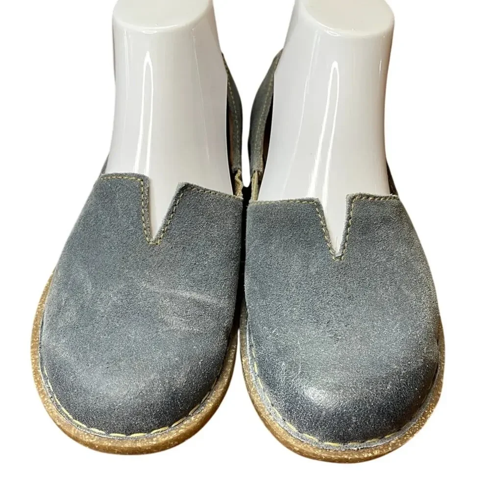 Born Tropi Flats Womens 8.5 M /40 Blue Suede Leather Slip On Comfort Shoes